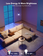 Govee Smart Light Bulbs 1200 Lumens, Color Changing Light Bulbs RGBWW Dimmable, Works with Alexa & Google Assistant, Color Lights Bulb, 12W 85W Equivalent A19 LED Bulbs for Bedroom Living Room, 2 Pack