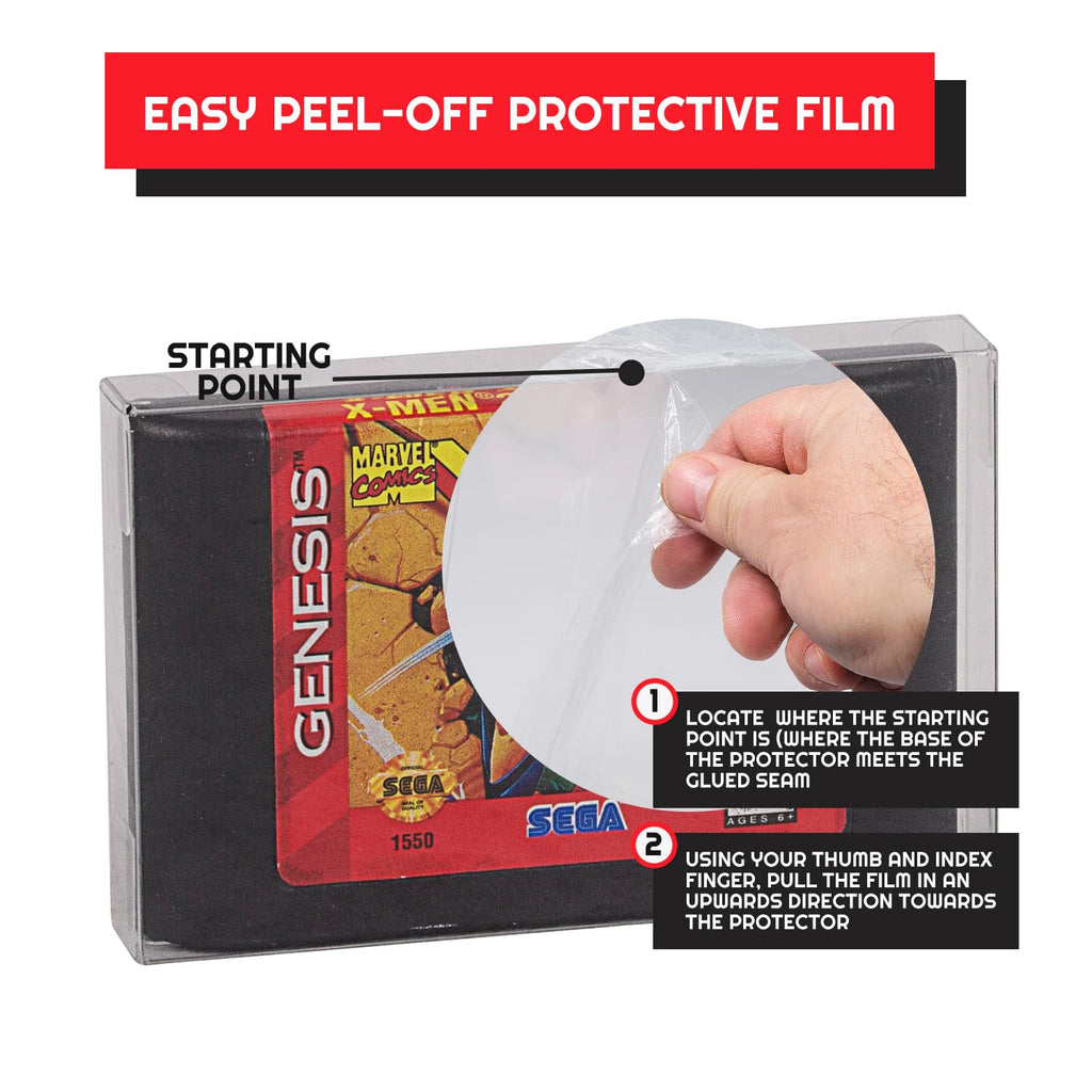 Video Game Case Protector compatible for Sega Genesis Cartridge - Bulk retail bags game cases. Retro gaming console partner for retro game system collection (pack of 25)