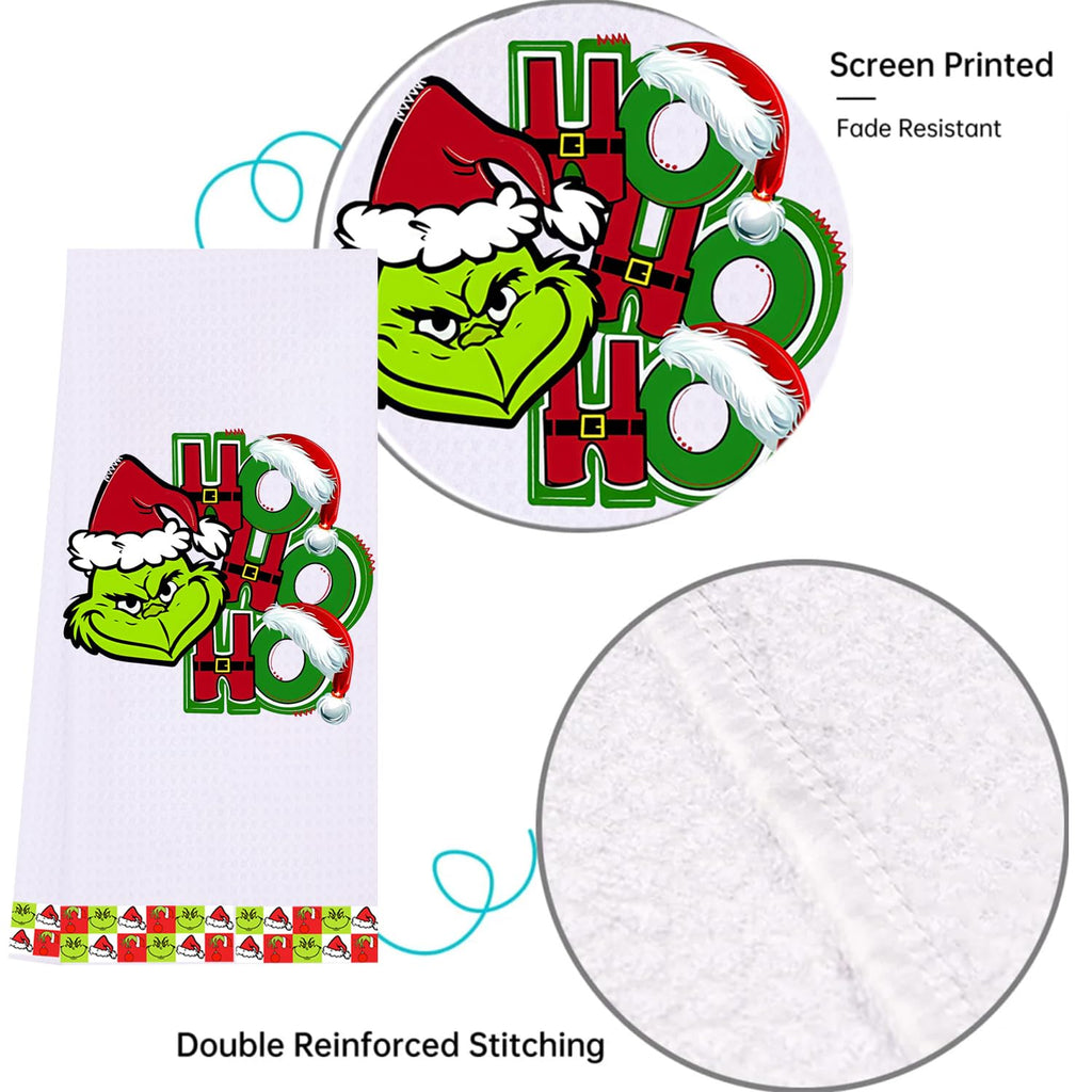LXOMILL Christmas Grinch Kitchen Towels, Grinch Bathroom Hand Towels, Grinch Christmas Decorations, Grinch Kitchen Towels, Grinch Bathroom Decor, Housewarming Gift, Host Hostess Gift