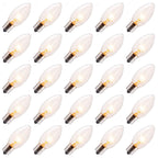 25 Pack 7W Clear Incandescent E17 Bulbs for Christmas String Lights - C9 Replacement Bulbs