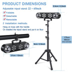 DJ Lights with Stand, Telbum Party Bar Light Set, Mobile Stage Lighting System Sound Activated LED Par Lights, for Move Band Disco Wedding Halloween Christmas