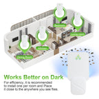 Gnat Traps for House Indoor, Fly Trap Indoor for Fruit Flies, Gnat, Moth, Mosquito, and Other Flying Insects - 2 Devices + 12 Glue Boards, Two Modes Protect 400 Sq Ft for Home