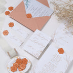 UNIQOOO Wax Seal Stickers - Eucalyptus Wedding Invitation Envelope Seal Stickers, 50 Pcs Self- Adhesive Ruse Orange Terrecotta Stickers, Perfect for Invitation, Christmas, Gift Wrapping, Party