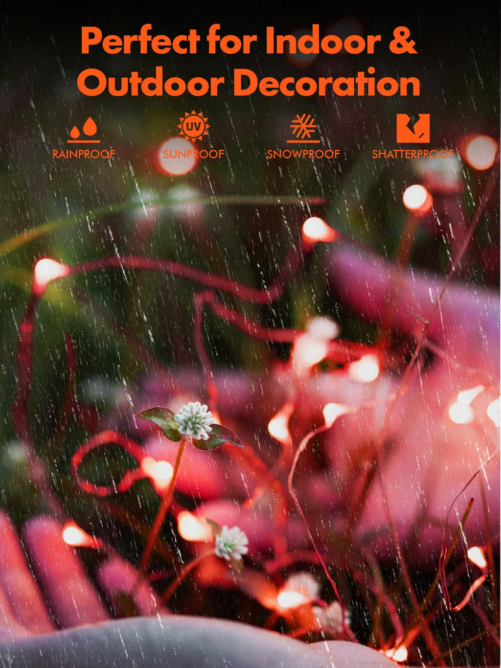 Twinkle Star 4 Pack Outdoor Solar String Lights, Each 39.4 FT 120 LED Solar Powered Valentines Day Decorative Fairy Lights with 8 Modes, Waterproof Silver Wire Light for Christmas Wedding Party, Red
