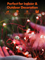 Twinkle Star 4 Pack Outdoor Solar String Lights, Each 39.4 FT 120 LED Solar Powered Valentines Day Decorative Fairy Lights with 8 Modes, Waterproof Silver Wire Light for Christmas Wedding Party, Red