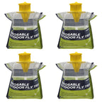 4 Pack Fly Traps Outdoor Hanging Disposable Fly Bags Trap, Effective Fly Catcher with Bait, Fly Killer for Patio, Chicken Coops, Horse Stables, Barns, Garden