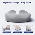 Ruizman Seat Cushions for Office Chairs - Large Office Chair Cushion for Butt - Memory Foam Seat Cushion for Tailbone Pain Relief | 18.1x16.5 Inches (Dark Grey)