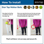 STARTOP Deluxe Pre Cut Walker Tennis Ball Glides - Walkers Legs Universal Precut Glide Balls, Accessories Gifts for Elderly Seniors or Medical Rehab (Tiger)