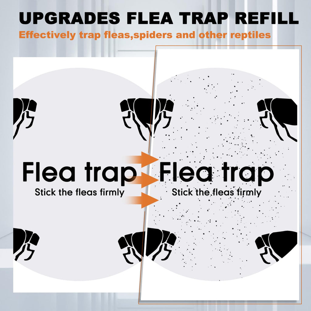 Kittmip 4 Pieces Flea Traps with 8 Sticky Disc 12 Bulbs 4 Electric Wires Flea Traps for Inside Your Home Safe Flea Light Trap for Indoor Safe to Pets and Kids (White, Gray)