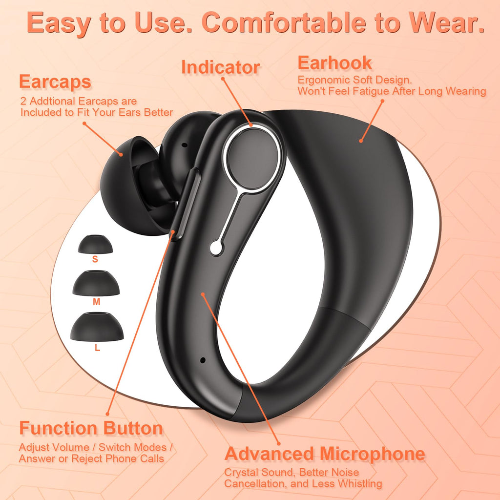 Hearing Aids, Hearing Aids for Seniors with Bluetooth, Rechargeable Hearing Aid with Noise Cancellation, 5-Level Button Volume Control, OTC Hearing Amplifier for Moderate Hearing Loss, Clear Sound