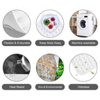 Yanzifly Bathtub Mat - Silicone Soft & Safe Bath Mat with Suction Cups, Anti Slip for Kids & Elderly, Machine Washable - White
