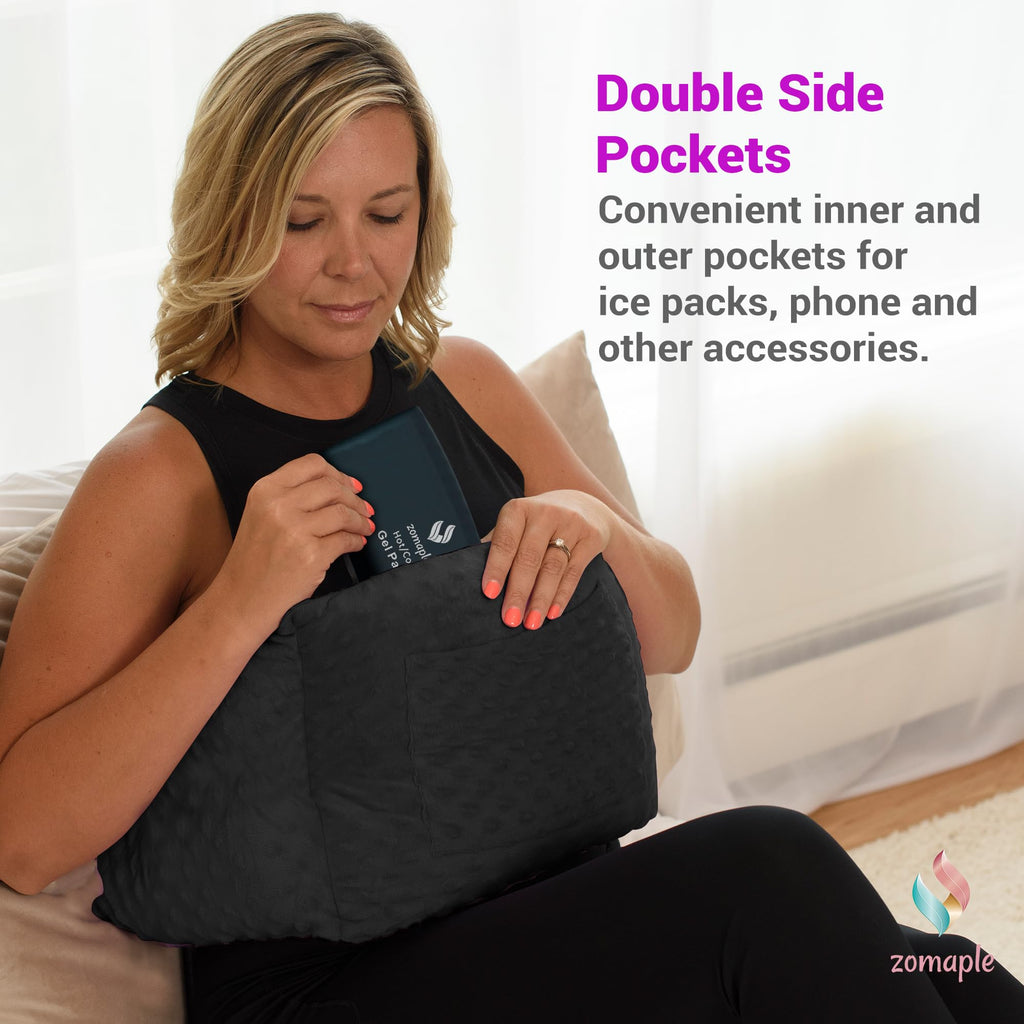 Zomaple Mastectomy Pillow - Post Surgery Pillow, Mastectomy Recovery Must Haves, Breast for After Heart Surgery, Reduction & Augmentation Patients Sleeping, Recovery Seatbelt Protection-Surgery Gift