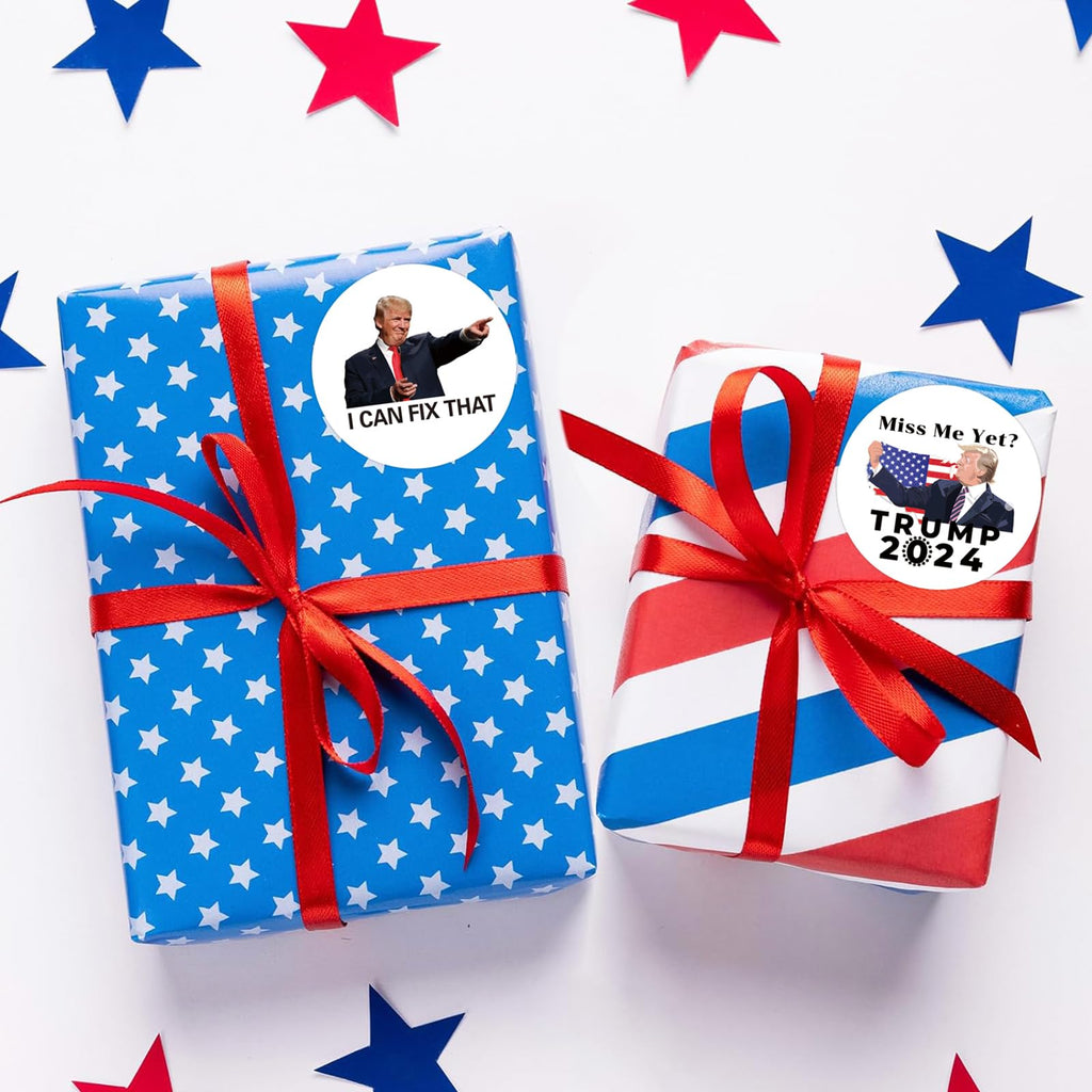 2024 Donald Trump Stickers Roll 500Pcs - Funny Presidential Election USA American Flag Decals - Easy Stick & Removeable for Scarpbook Window Tumblers Water Bottles Teens