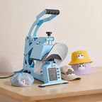 VEVOR Hat Heat Press Machine, with 4 Interchangeable Platens and Caps Stretcher, Precise Temperature & Time Control, Heat Press for Hats and Caps, for HTV Iron On and Sublimation Projects, Light Blue