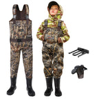 HISEA Kids Chest Waders for Toddler & Children Neoprene Youth Duck Hunting Waders for Kids Boys Girls with Insulated Boots