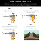 Cinch Gopher Trap Kit - Professional-Grade Gopher Traps That Work Best, Heavy Duty, Reusable Rodent Trapping System - Ideal for Lawns, Gardens, Ranches, and More - Outdoor Use, Large (3 Pack)