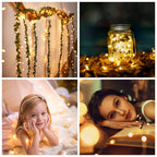 JMEXSUSS 2 Pack Fairy Lights Battery Operated with Remote, Total 200 LED 66ft Battery Powered Christmas Lights, 8 Modes Twinkle String Lights for Bedroom, Indoor Christmas Tree Decor, Warm White