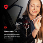 Magnetic Flexible Claw Grabber Pickup Tool with Bright LED Light - 27.7in Long Magnetic Pickup Tool, Retractable Claw Grabbing Tool, Magnetic Grabber Tool with 5lb Pull Strength Pick Up Tool