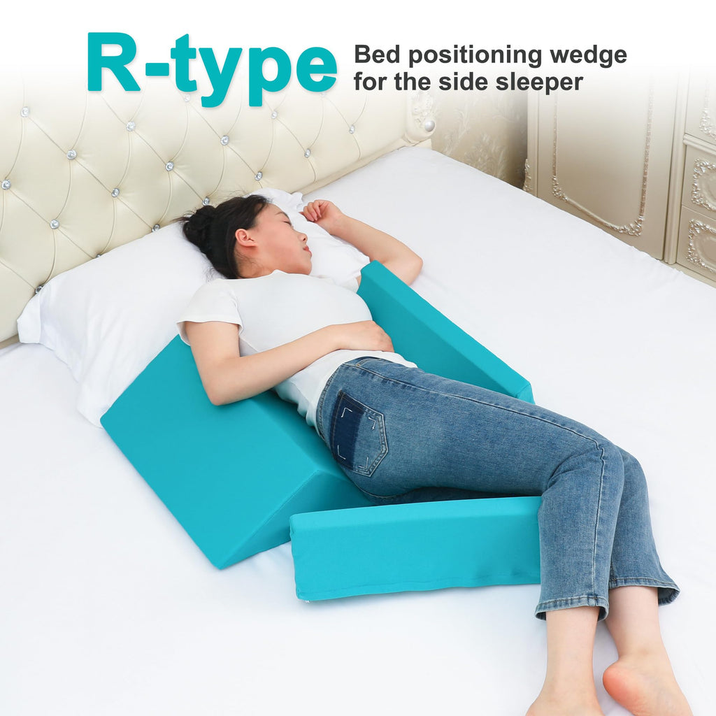 Fewener 3-in-1 Side Wedge Pillow,Wedge Pillow for Back Pain Relief,Foam Wedges for Positioning in Bed,Positioning Wedges for Bed Sores,Wedge Pillows for Seniors,Caregivers,Side Sleepers,After Surgery