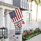 2024 Donald Trump House Flags for Outside 28x40 Double Sided Burlap, Retro style American President Election Yard Lawn Outdoor Decoration Banner Sign Flag DF551-28