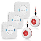 CallToU Wireless Caregiver Pager Call Button Call Bell Medical Alert System for Seniors Patients Elderly at Home 2 Waterproof Transmitters 3 Plugin Receivers