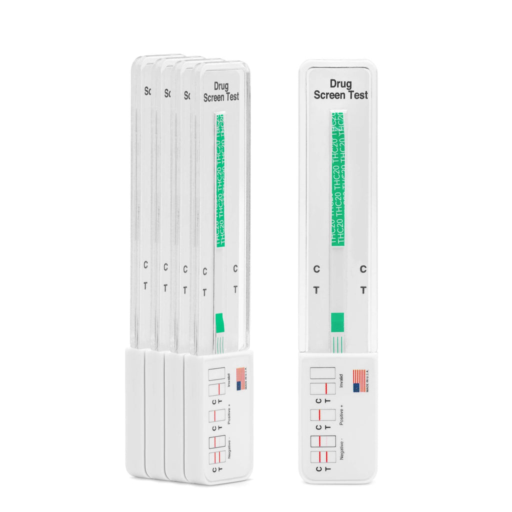 DRUGEXAM 5 Pack - DrugExam Highly Sensitive Marijuana THC 20 ng/mL Single Panel Drug Test Kit - Marijuana Drug Test with 20 ng/mL Cutoff Level for Detecting Any Form of THC in Urine up to 45 Days (5)