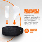 AllyFlex Sports - Back Brace for Plus Size Women and Men Lower Back Support Belt, Cooling Technology Orthopedic Back Belt for Lower Back Pain Relief (X-Large/XX-Large)
