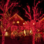 Upgraded 82FT 200 LED Red Christmas Lights Outdoor & Indoor, Memory Function & Timer & 8 Modes, Extendable Green Wire Waterproof Lights for Christmas Tree Party Wedding Home Garden Decorations (Red)
