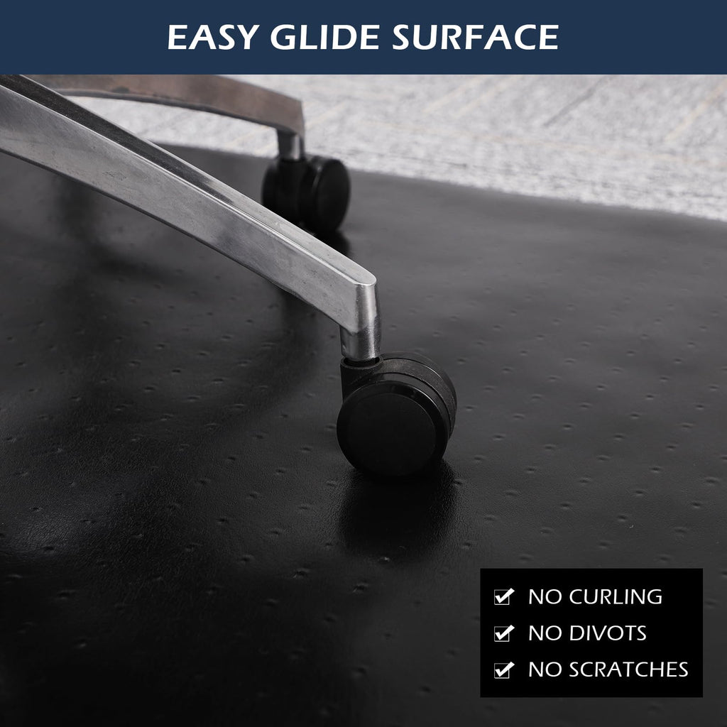 SALLOUS Chair Mat for Carpeted Floors, 60"x46" Heavy Duty Chair Mat for Carpet, Chair Mat with Grips, Floor Protector Rolling Computer Desk Floor Mat for Home Office (Black)