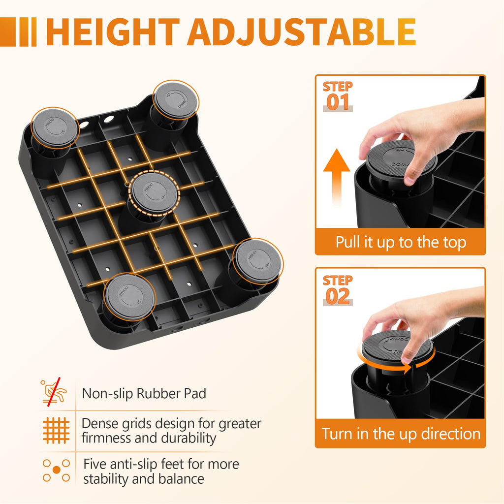 Ronlap One Step Stools for Adults, Portable Safety Step Platform for Seniors Small Plastic Bedside Step Stool Mobility Wide Step Stools Elderly Assistance for Shower Bed Car Stair Outdoor, Black-White