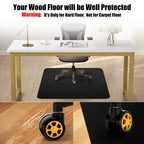 Kuyal Chair mat for Hardwood Floor 36 x 48 inches Rectangle Floor Mats Wood/Tile Protection Mat for Office & Home, Black