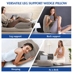 Stickermask Wedge Pillow for Sleeping - Inflatable Leg Elevation Pillow for Swelling, Circulation, Leg & Back Pain Relief, Leg Elevating Pillow, Leg Pillow for Post-Surgery, Hip, Foot, Ankle Recovery
