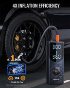 REHOTTOP Tire Inflator Portable Air Compressor, 20000mAh & 160PSI Air Pump for Car Tires, 4X Fast Inflation Air Compressor with Tire Gauge Pressure, Tire Pump with LED for Car Motor Bike Ball