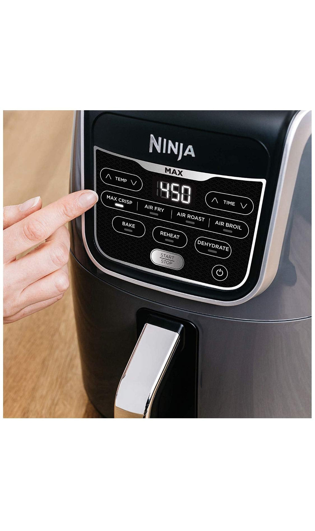 Ninja AF161 Max XL Air Fryer that Cooks, Crisps, Roasts, Bakes, Reheats and Dehydrates, with 5.5 Quart Capacity, and a High Gloss Finish, Grey