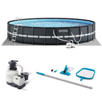 INTEX 26329EH Ultra XTR 18ft x 52in Above Ground Swimming Pool Set with Sand Filter Pump and Cleaning Maintenance Kit