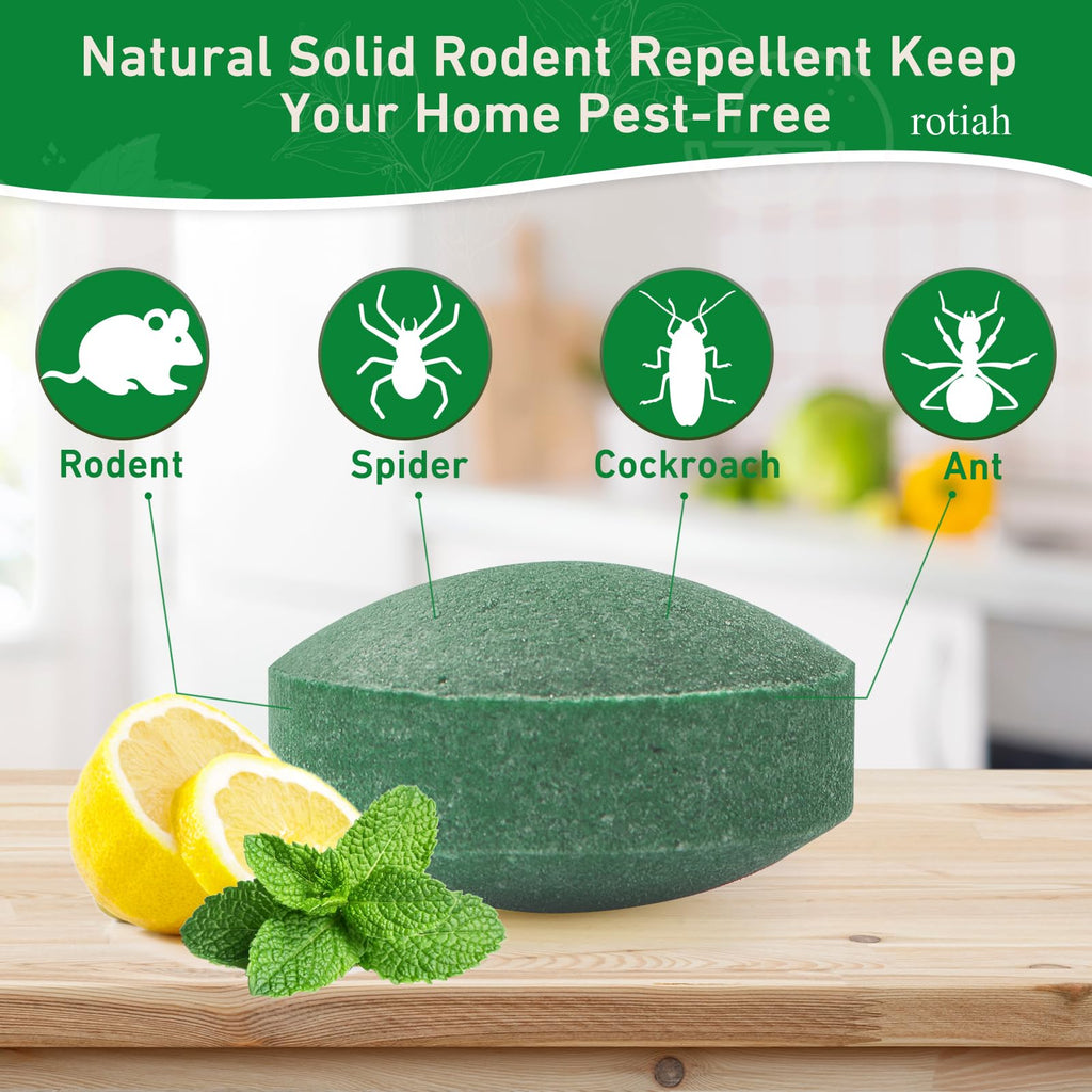 Pest Rodent Repellent, 24 Pack Peppermint Oil Repellent for Mouse Rats Spider Roach Ant Squirrel Pest Control Indoor & Outdoor, Natural Mice Deterrent Replace Trap Poisoning Family & Pet Safe Green