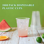 Vplus 2000 Pack 7 OZ Clear Plastic Cups, Disposable Plastic Cups, 7 Ounce Cold Party Drinking Cups for Wedding Thanksgiving Christmas Party