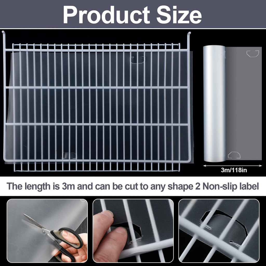 2 Roll Wire Shelf Liner Clear Shelf Covers for Wire Shelving Waterproof Non Adhesive Refrigerator Pantry Wire Shelf Plastic Mats for Kitchen Cabinet Drawer Fridge Rack (16 Inch x 10 Ft)