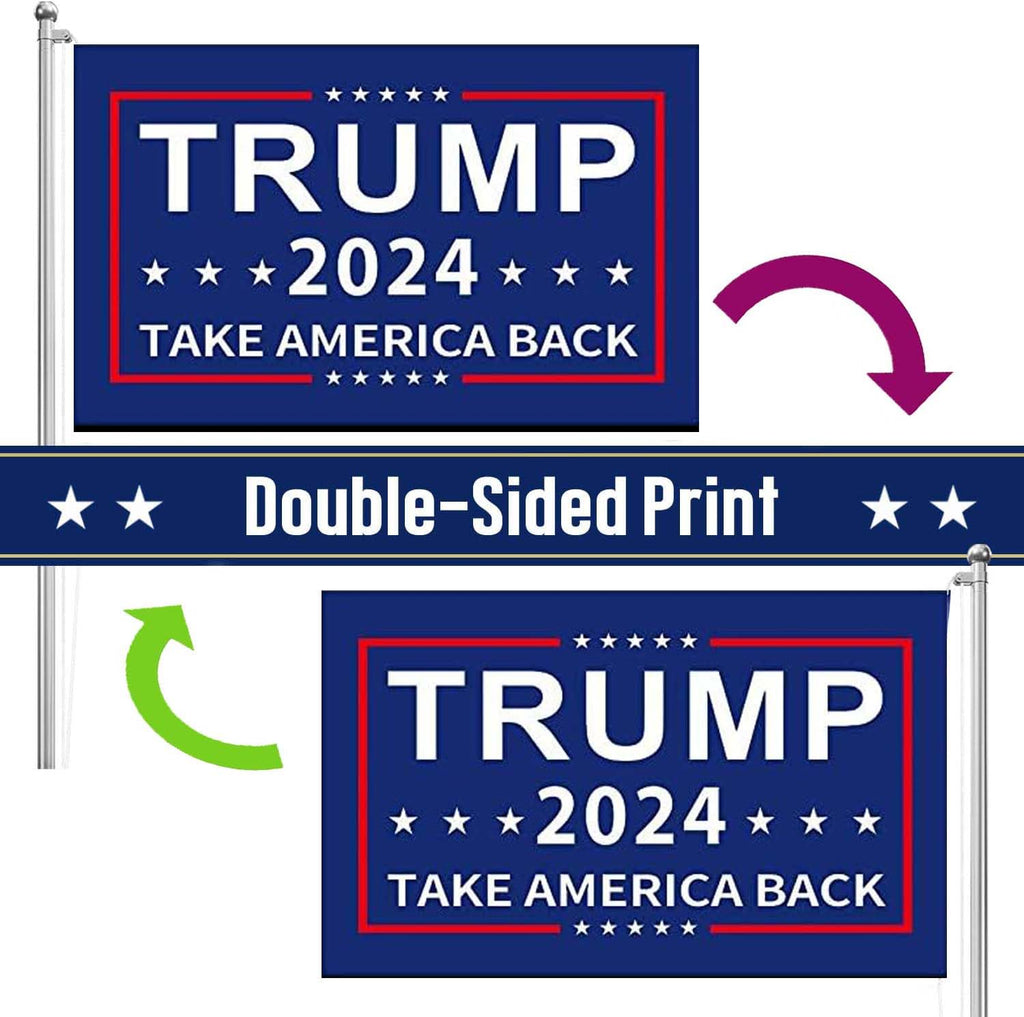 Trump 2024 Flag 3x5 Donald Trump 2024 Take America President Back Flags Made in USA Outdoor Double Sided 3 Ply Heavy Duty Banner with 2 Brass Grommets UV protection Fade Resistant for Indoor Outdoor