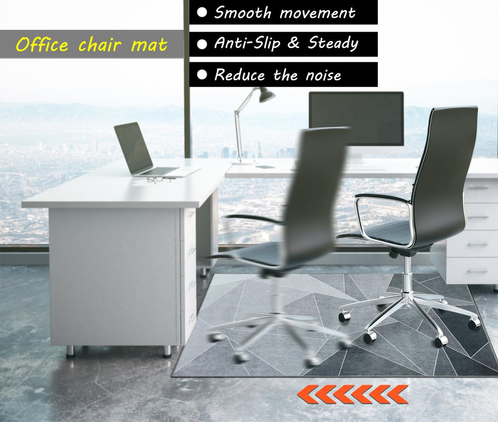 SAIKOOWA Office Chair Mat for Hardwood Floor,36"*48" Highly Premium Quality Protector Floor Mat,Desk Chair Mat - 2.15lbs Anti-Slip Chair Rug Mat for Office Home Laminate Floor Black Grey
