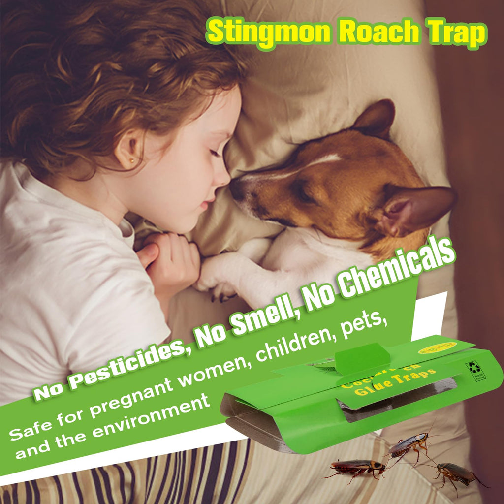18 Pack Roach Traps Indoor Roach Killer Indoor Infestation, Cockroach Killer Indoor Home Cockroach Trap Sticky Traps for Insects