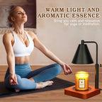 Modern Candle Warmer Lamp with Timer, Black Candle Lamp Warmer for Jar Candle, Women Gifts for Christmas, Adjustable Metal Candle Lamp Dimmable, Mom Xmas Gift Ideas, Home Decor for Bedroom Living Room