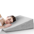 howhom Bed Wedge Pillow for Sleeping, 8 Inch Elevated Support Triangle Pillow for Reading and Rest, Legs and Back Support with Washable Cover