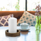 Stonebriar 6 Count Tall 3 x 6 Inch 65 Hour Long Burning Unscented White Wax Pillar Candles