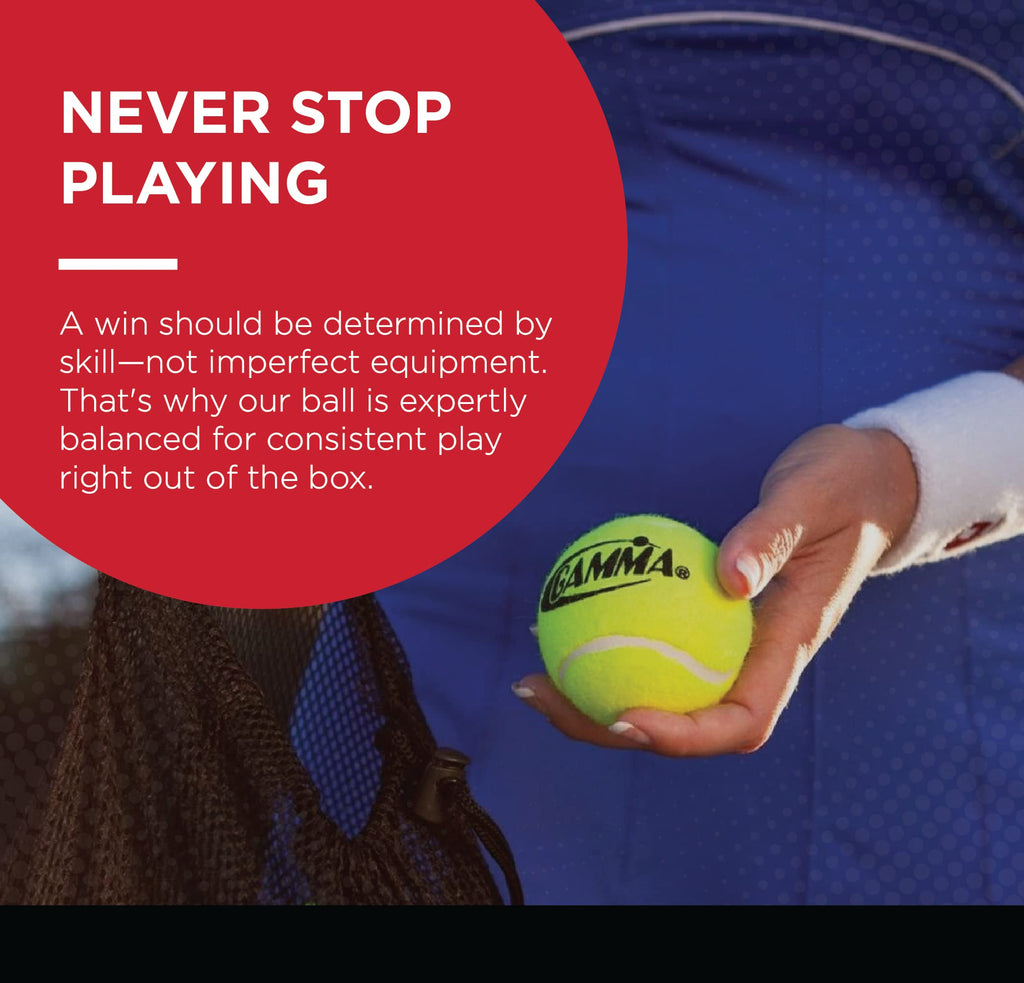 GAMMA Sports Pressureless Tennis-Balls with Mesh Tennis-Ball Bag 20 Pack