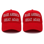 Trump 2024 45-47 MAGA Hat Make America Great Again Donald Trump Slogan with USA Flag Embroidery Adjustable Baseball Cap (2pcs Red MAGA Hat)