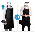 2 Pack Waterproof Rubber Vinyl Apron 40 Inch Chef Aprons for Men Heavy Duty Chemical Work Apron Extra Long Grilling Aprons with Adjustable Bib Apron for Dishwashing Lab Butcher Cooking Kitchen Black