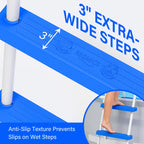 REGMICS Heavy Duty Steel Frame Swimming Pool Ladder for Above Ground Pools, 2-Step Double-Sided Pool Stairs for 33.5" Height Pools, 450lbs Capacity with Anti-Slip Rubber Feet & Wide Steps