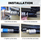 AUTOBABA 190003 Tension Control Clamp Kit Pool and Spa Filter FNS Plus Clean & Clear Plus & Quad DE Filters Steel Pool Filter 23-1/4" Length Black