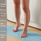 YANZIFLY Bathtub Mat for Shower: Soft Silicone 16 X 40 Inch Bath Mat Non Slip with Suction Cups Tub Mat for Bathroom for Kids Elderly Extra Large Shower matt Machine Washable - Blue